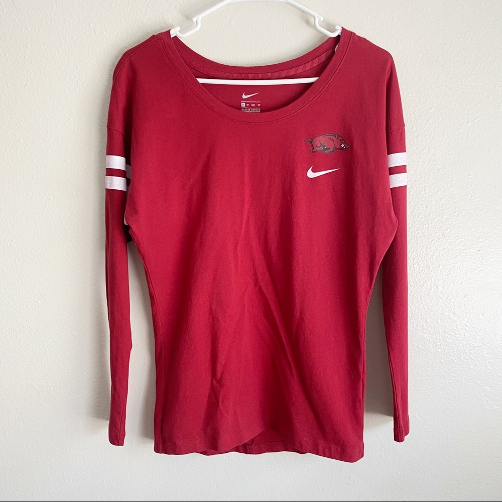 Nike Arkansas Razorbacks Varsity Long Sleeve Shirt Size Extra Small - Picture 1 of 7
